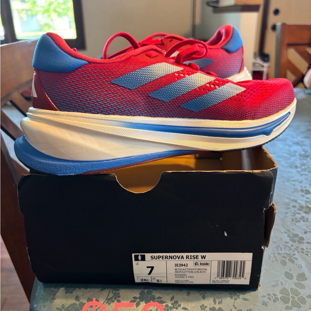 Adidas Supernova Rise Red and Blue Sneakers